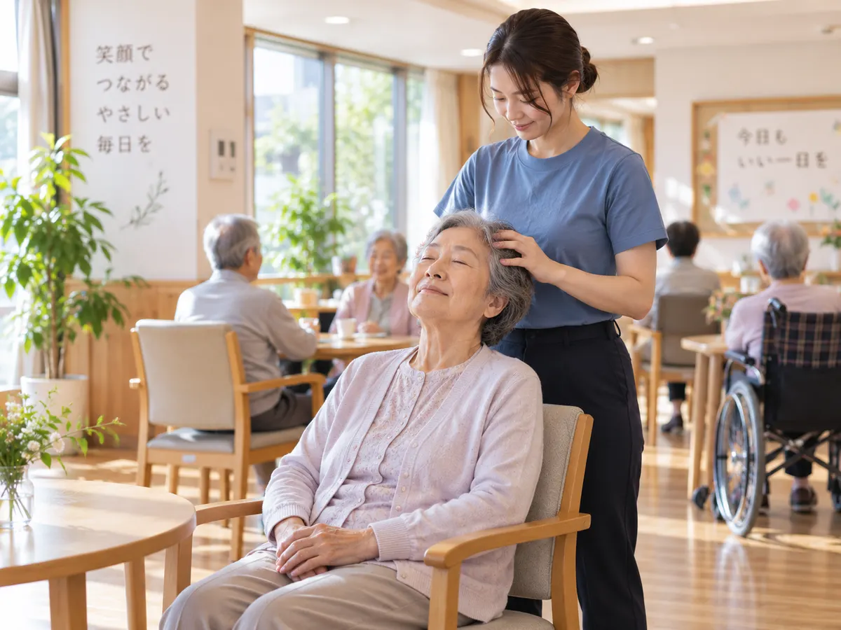 介護施設での施術の様子